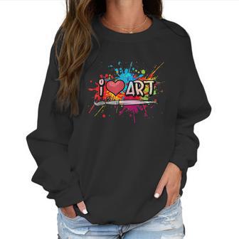 I Love Art Fun Colorful Future Artist And Crafts Christmas Women Sweatshirt | Favorety