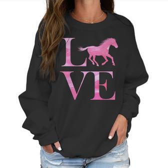 Love Horses Pink Logo Women Sweatshirt | Favorety CA