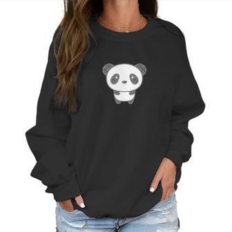 Lucky Number 8 Panda Bear Word Cloud Women Sweatshirt | Favorety