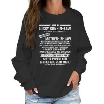 Lucky Son In Law Off A Freaking Mother In Law Women Sweatshirt | Favorety UK