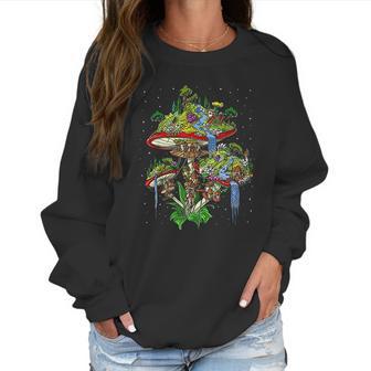 Magic Mushrooms Island Psychedelic Fungi Fantasy Hippie Women Sweatshirt | Favorety UK