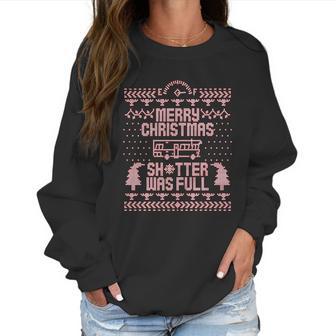 Merry Christmas Shitter Was Full Shitter Funny Retro Classic Xmas Women Sweatshirt | Favorety DE