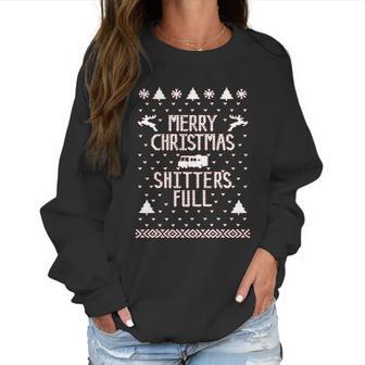 Merry Christmas Shitters Full Funny Women Sweatshirt | Favorety UK