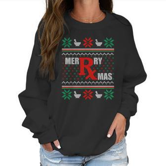 Merry Xmas Pharmacist Ugly Christmas Sweater Pharmacy Tech Sweater Women Sweatshirt | Favorety