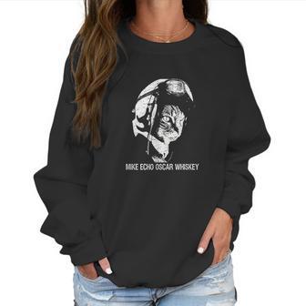 Mike Echo Oscar Whiskey Meow Flying Cat Women Sweatshirt | Favorety AU