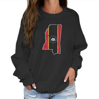 Mississippi New State Flag Weathered Design Southerner Women Sweatshirt | Favorety UK