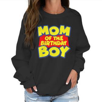 Mom Of The Birthday Boy Spoof Toy Logo Women Sweatshirt | Favorety DE