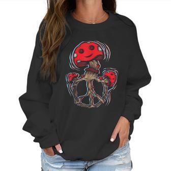 Mushrooms Peace Sign 70S Shrooms 60S Women Sweatshirt | Favorety AU