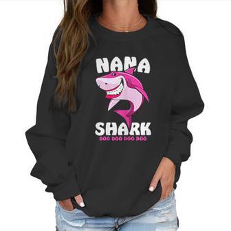 Nana Shark Doo Doo Doo Funny Nana Valentines Day Women Sweatshirt | Favorety AU