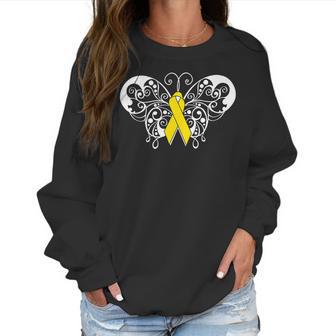 Neuroblastoma Awareness Ribbon Butterfly Women Sweatshirt | Favorety