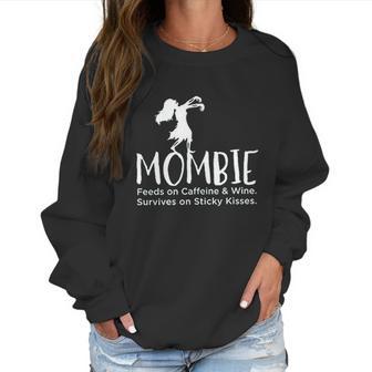 Noffish Women Mombie Feeds On Caffeine And Wine Women Sweatshirt | Favorety CA