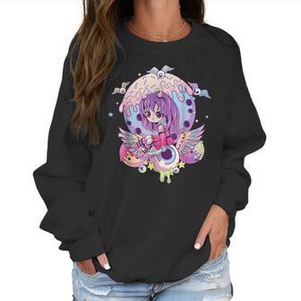 Pastel Goth Cute Creepy Witchy Girl Halloween Anime Girl Men Women T-Shirt Graphic Print Casual Unisex Tee Women Sweatshirt | Favorety