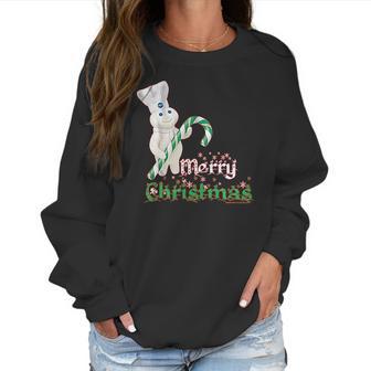 Pillsbury Doughboy Merry Christmas Greeting Mascot Women Sweatshirt | Favorety UK