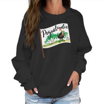 Poguelandia Flag With Chicken In Coconut Bra Women Sweatshirt | Favorety UK