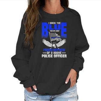 Police Flag Nephew Backs Blue For Police Aunt Women Sweatshirt | Favorety UK