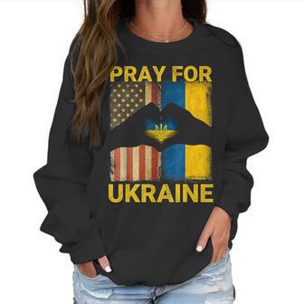 Pray For Ukraine Stand With Ukraine Ukrainian Flag Us Flag Men Women T-Shirt Graphic Print Casual Unisex Tee Women Sweatshirt | Favorety UK