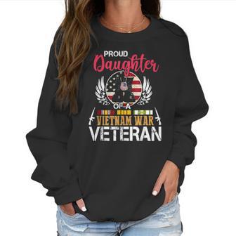 Proud Daughter Vietnam War Veteran American Flag Military Women Sweatshirt | Favorety UK