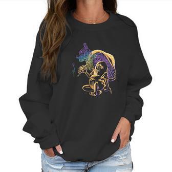 Psychedelic Magic Mushroom Smoking A Human Women Sweatshirt | Favorety