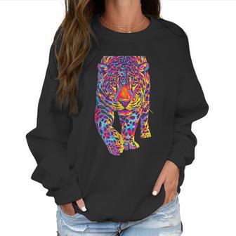 Rainbow Jaguar Abstract Colorful Cat Lover Women Sweatshirt | Favorety CA