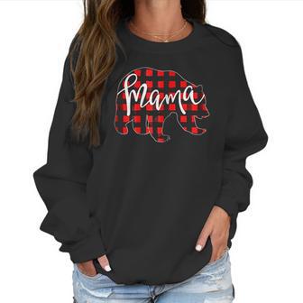 Red Plaid Mama Bear Buffalo Mom Women Sweatshirt | Favorety