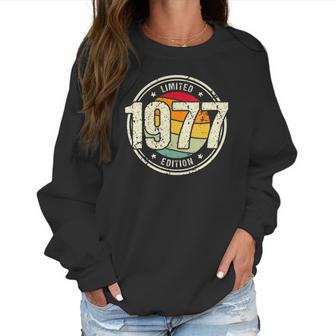 Womens Retro 45 Years Old Vintage 1977 Limited Edition 45Th Birthday V-Neck Women Sweatshirt | Favorety AU