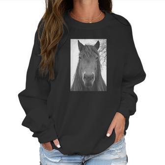 Retro Graphic Horse Head Mono Picture Women Sweatshirt | Favorety UK