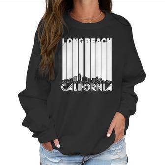 Retro Long Beach California Skyline Womens Tshirt By American Apparel Women Sweatshirt | Favorety CA