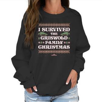 Ripple Junction National Lampoons Christmas Vacation Adult Unisex I Survived Light Weight Crew Women Sweatshirt | Favorety UK