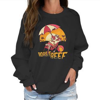 Roast Beef Funny Cow Sunbathing On The Beach Women Sweatshirt | Favorety CA