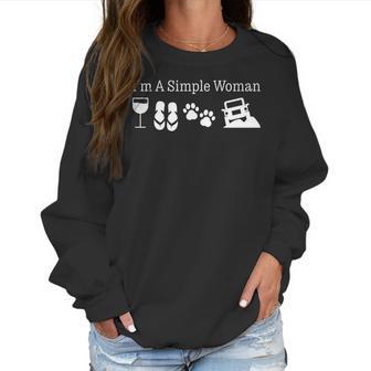 Womens Im A Simple Woman Love Wine Flip Flops Dog Jeeps Gift Women Sweatshirt | Favorety CA