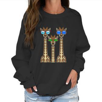 Smiling Giraffes Wearing Sunglasses Women Sweatshirt | Favorety UK