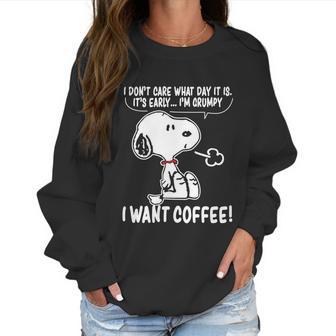 Snoopy - I Want Coffee Women Sweatshirt | Favorety UK