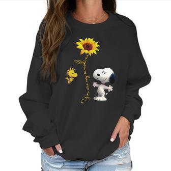 Snoopy And Woodstock You Are My Sunshine Sunflower Women Sweatshirt | Favorety