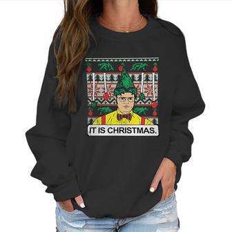 Spirit Forged Apparel Dwight It Is Christmas Ugly Mens Women Sweatshirt | Favorety AU