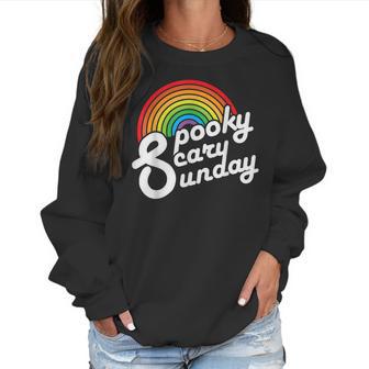 Spooky Scary Sunday Trendy Retro Rainbow Women Sweatshirt | Favorety UK