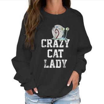 Squarepants Gary Crazy Cat Lady Graphic Women Sweatshirt | Favorety