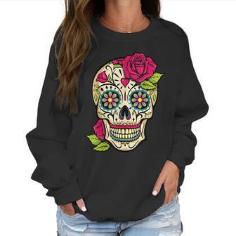 Sugar Skull Flower Crown Day Of The Dead Halloween Men Women T-Shirt Graphic Print Casual Unisex Tee Women Sweatshirt | Favorety AU