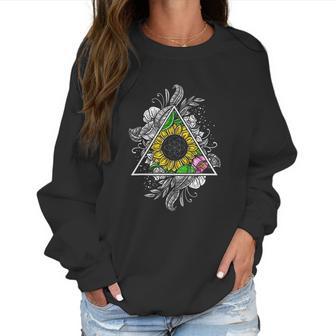 Sunflower Sacred Geometry Floral Flower Of Life Hippie Women Women Sweatshirt | Favorety CA