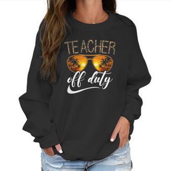 Teacher Of Duty Happy Vacation Summer Sunset Palm Trees On The Beach Sunglasses Women Sweatshirt | Favorety AU