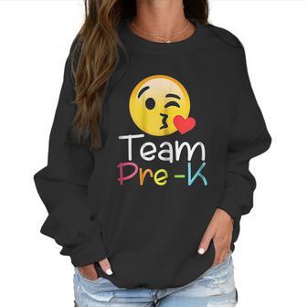 Team Prek Teacher Emoji Hearts Love Back To School Women Sweatshirt | Favorety UK