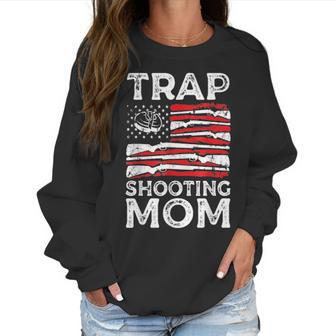 Trap Shooting Mom Gun Rights American Flag Mothers Day Women Sweatshirt | Favorety