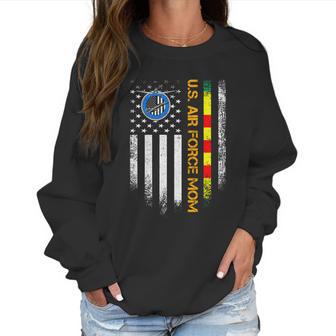 Vintage American Flag Proud Us Air Force Vietnam Veteran Mom Gift Graphic Design Printed Casual Daily Basic Women Sweatshirt | Favorety