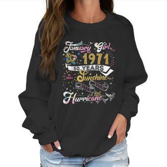 Vintage January 1971 Classic 50 Years Old 50Th Birthday Gift Women Sweatshirt | Favorety DE