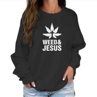 Weed Jesus Christian Marijuana Women Sweatshirt | Favorety CA