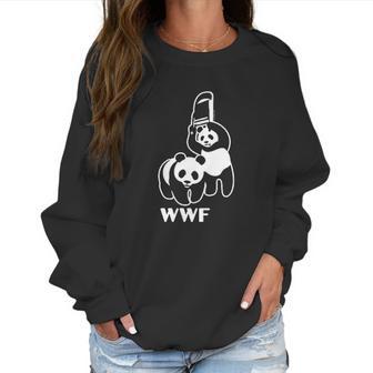 Wwf Funny Panda Bear Wrestling Women Sweatshirt | Favorety