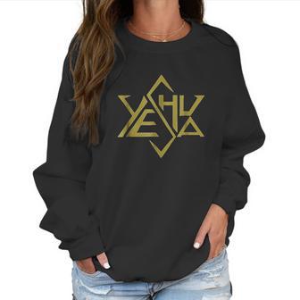 Yeshua Jesus Gold Super Star Tetrahedron Of David Women Sweatshirt | Favorety