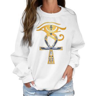 Ancient Egypt God Eye Of Horus Ankh Egyptian Symbol Women Sweatshirt | Favorety