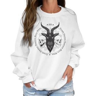 Antichrist Satanic Baphomet Demon Evil Goat Head Satan Skull Women Sweatshirt | Favorety UK