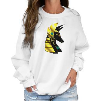 Anubis Ancient Egyptian God Of The Afterlife Blue Women Sweatshirt | Favorety CA