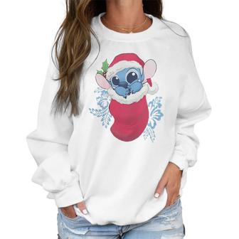 Baby Stitch In Christmas Stocking Women Sweatshirt | Favorety